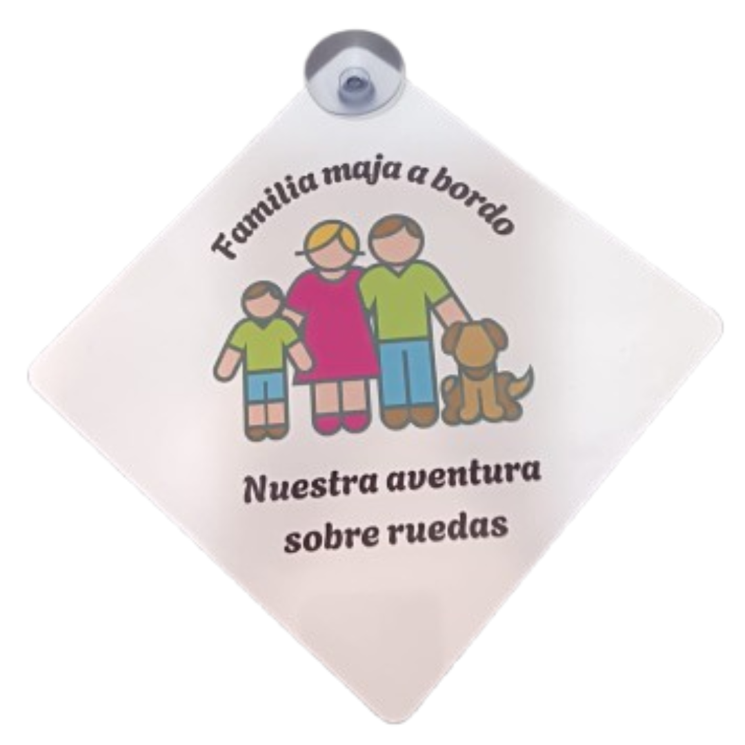 Placa de aluminio con ventosa personalizada 14x14cm