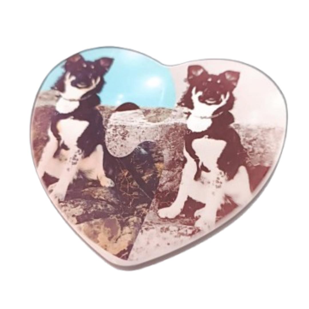 Imán corazón cerámica personalizado 8x7cm
