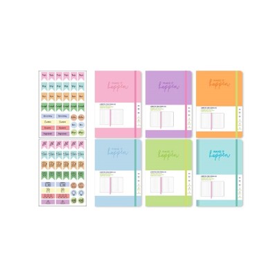 Libreta colores c/ goma A5 80H