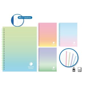 Cuaderno A5 Rainbow Soft Ring Tapa 80H