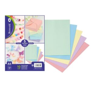 CARTULINAS COLORES PASTEL A4 - 10 UDS