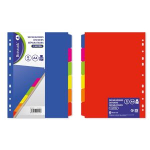 SEPARADORES CARTON NEON A-4 6 DEPARTAMENTOS