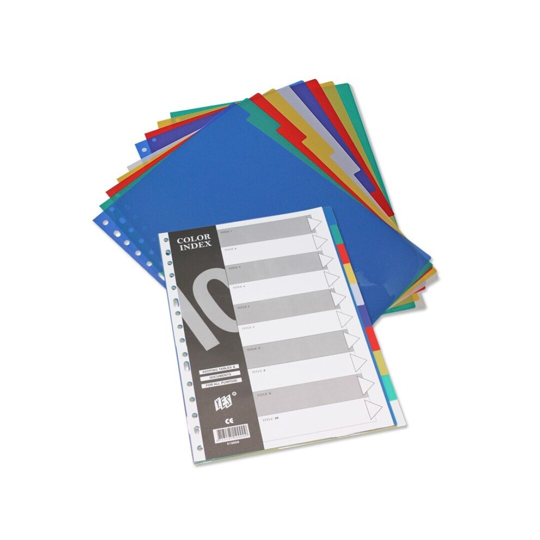 PP SEPARADORES A-4 SET 10 UDS. 5 Colores